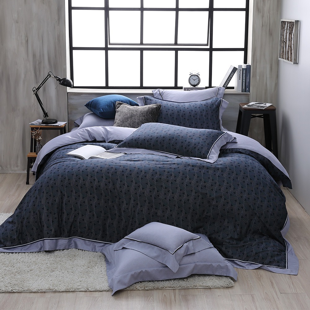 雙人(5X6.2尺)匹馬棉兩用被床包四件組-夜闌