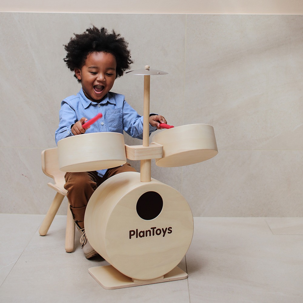泰國Plantoys 木作兒童樂器-帥氣爵士鼓