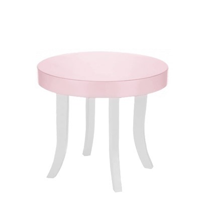 圓桌(粉色+白桌腳)