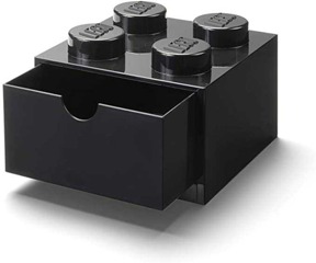 桌上型4格抽屜收納箱-黑色