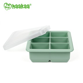 6格矽膠副食品分裝盒 - 綠色