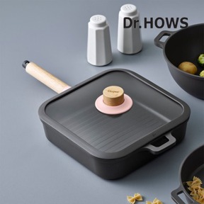 【韓國Dr.HOWS】BOSQUE 崗岩蓄熱單柄方型煎煮鍋(26cm)-嫩粉