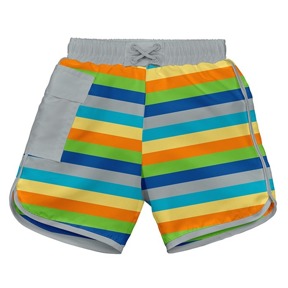 淺黃藍灰條紋海灘褲#3T