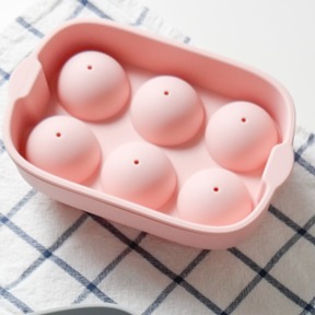 【韓國SILIPOT】矽膠冰球製冰盒(六格)-櫻花粉