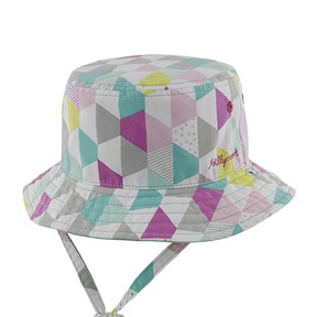 澳洲 Millymook & Dozer 小童帽（女）-  粉綠幾何雙面漁夫帽