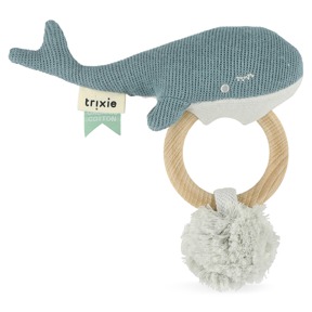 比利時Trixie 恬織有機棉咬咬木環-悠游鯨魚
