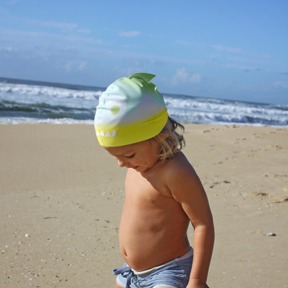 兒童暈染鯊魚泳帽