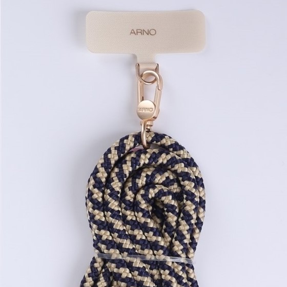 【韓國ARNO】ANY 扣環夾片+可拆式長背帶掛繩組- 優雅金藍Golden Blue
