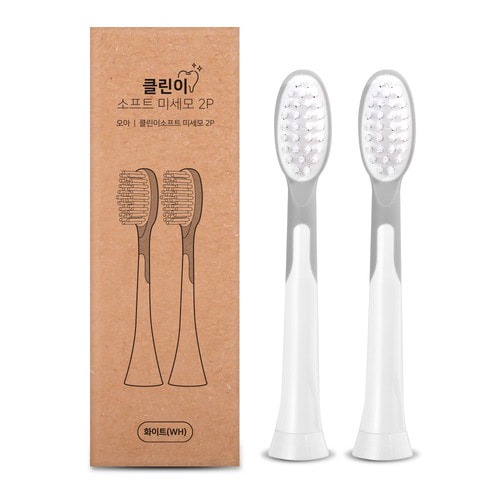 【韓國OA】CLEANING SOFT系列電動牙刷替換刷頭-超細刷毛(2入)_白色