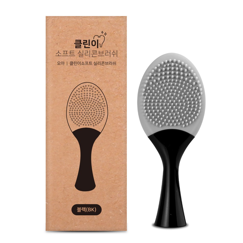 【韓國OA】CLEANING SOFT系列電動牙刷替換刷頭-矽膠刷毛(1入)_黑色